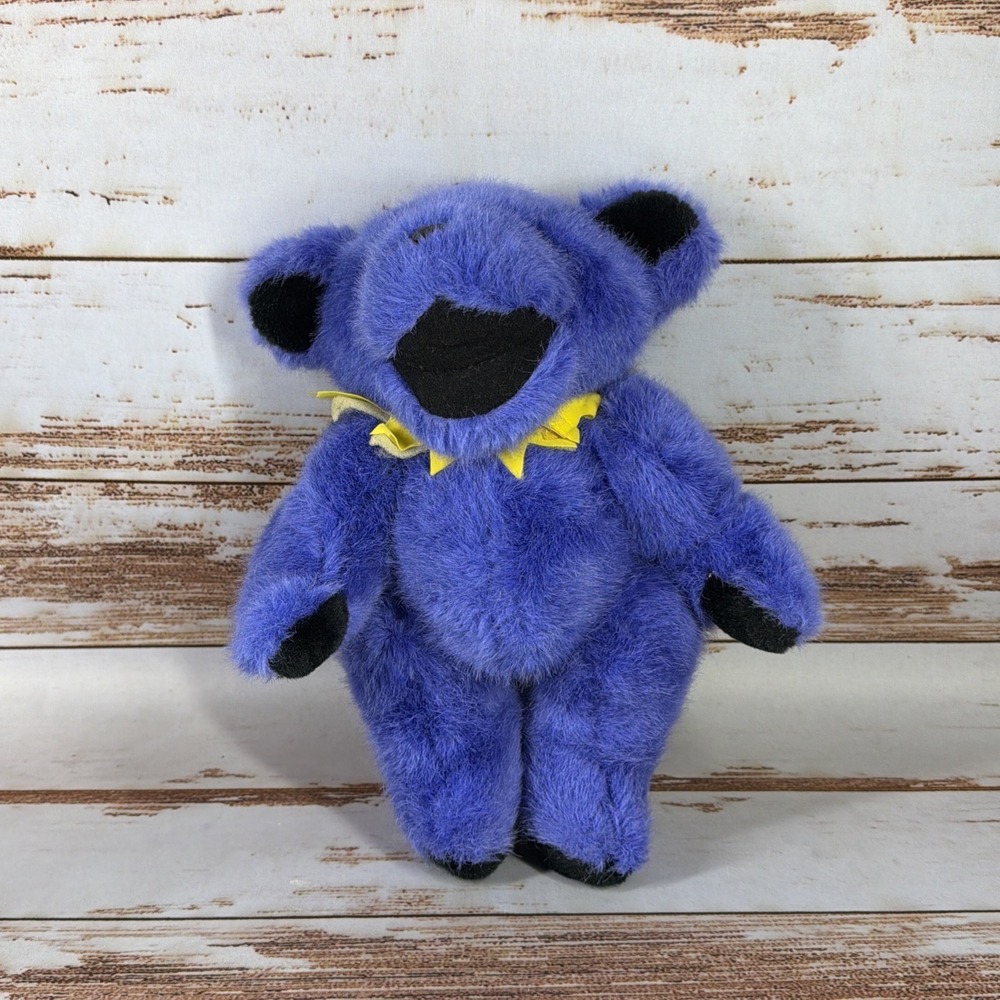 Vintage Grateful Dead Steven Smith 9" Jointed Bear Plush Liquid Blue Bib Used
